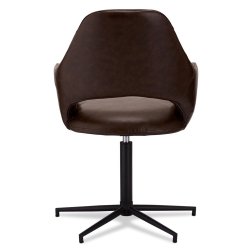 Lily spisebordsstol i kunstlder med metal stel og drejefunktion