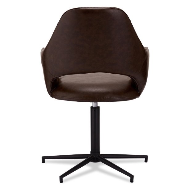 Lily spisebordsstol i kunstlder med metal stel og drejefunktion