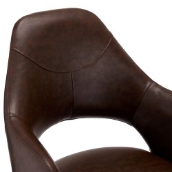 Lily spisebordsstol i kunstlder med metal stel og drejefunktion