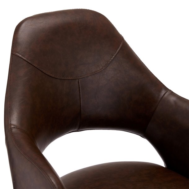 Lily spisebordsstol i kunstlder med metal stel og drejefunktion