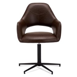 Lily spisebordsstol i kunstlder med metal stel og drejefunktion