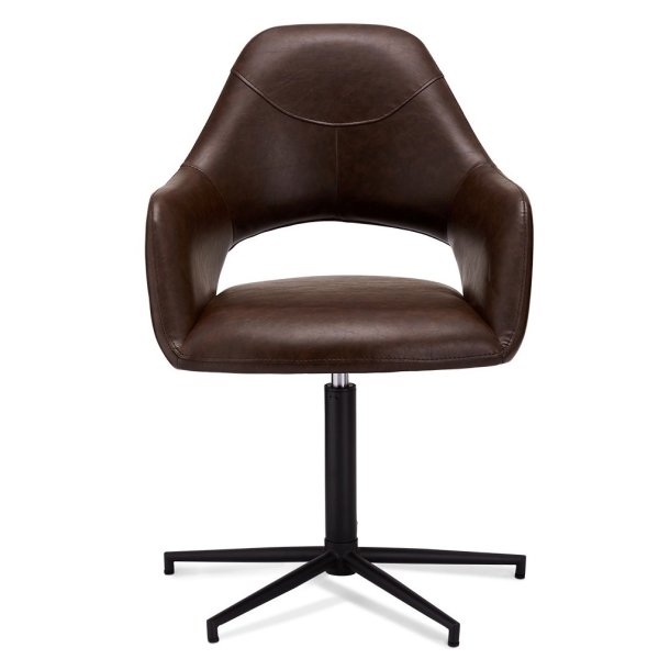 Lily spisebordsstol i kunstlder med metal stel og drejefunktion