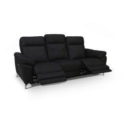 Selma 3 personers sofa med elevations sder til nakke, ryg og ben i sort microfiber