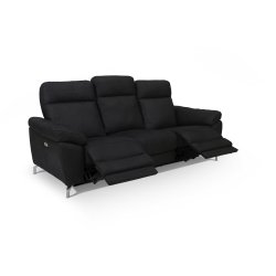 Selma 3 personers sofa med elevations sder til nakke, ryg og ben i sort microfiber