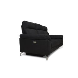Selma 3 personers sofa med elevations sder til nakke, ryg og ben i sort microfiber