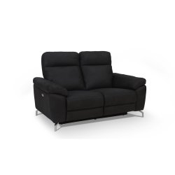 Selma 2 personers sofa med elevations sder til nakke, ryg og ben, sort microfiber