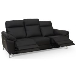 Selma 3 personers sofa med elevations sder til nakke, ryg og ben i sort lder