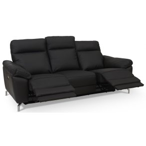 Selma 3 personers sofa med elevations sder til nakke, ryg og ben i sort lder
