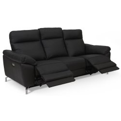 Selma 3 personers sofa med elevations sder til nakke, ryg og ben i sort lder