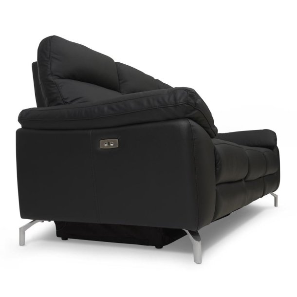 Selma 3 personers sofa med elevations sder til nakke, ryg og ben i sort lder