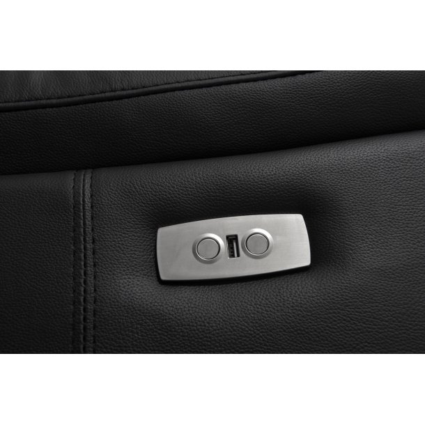 Selma 2 personers sofa med elevations sder til nakke, ryg og ben i sort lder