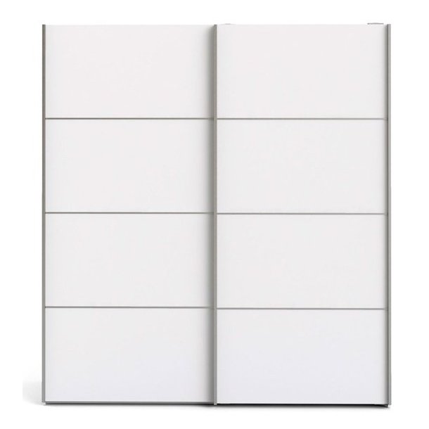 Modena hvidt garderobeskab med 2 skydedre 180 cm bredt 