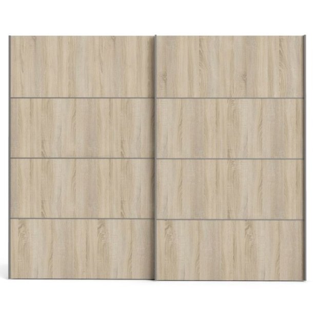 Modena garderobeskab ege look og hvidt 2 skydedre 240 x 200 cm