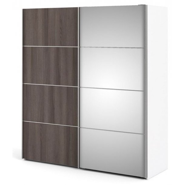 Modena garderobeskab 180cm bredt antracit ege look en spejlskydedr 