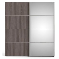 Modena garderobeskab 180cm bredt antracit ege look en spejlskydedr 