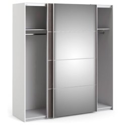 Modena garderobeskab 180cm bredt antracit ege look en spejlskydedr 