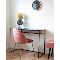 Valencia skrivebord 100 x 45 cm i sort metalstel og med sort bordplade. 