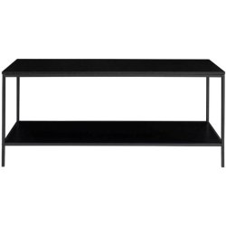 Valencia TV bord 100 x 36 cm i sort metalstel og med sorte hylder. 
