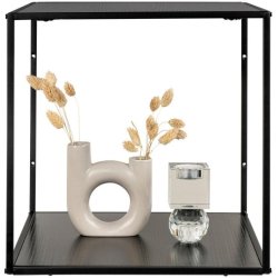 Valencia 35 cm hyldevg i sort metal stel og med 2 sorte hylder. 