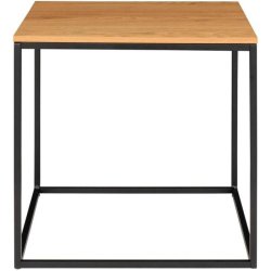 Valencia hjrnebord 45 x 45 cm i sort metalstel og med bordplade med ege look. 