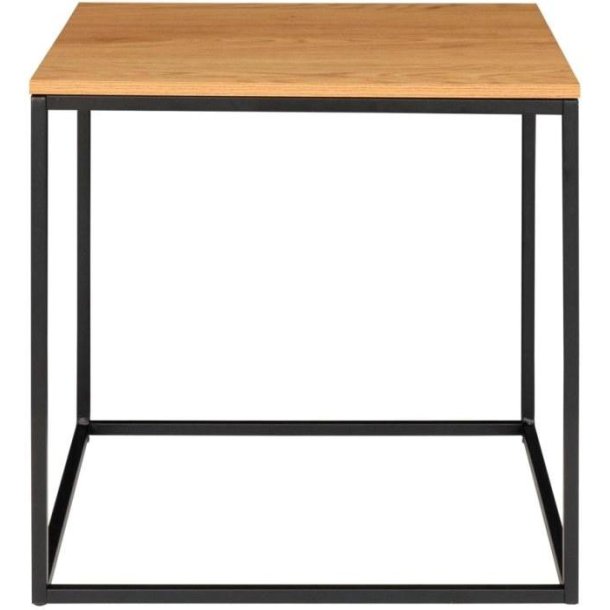 Valencia hjrnebord 45 x 45 cm i sort metalstel og med bordplade med ege look. 