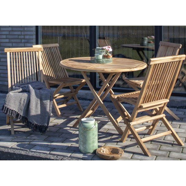 Star spisebordsstol i teaktræ foldbar