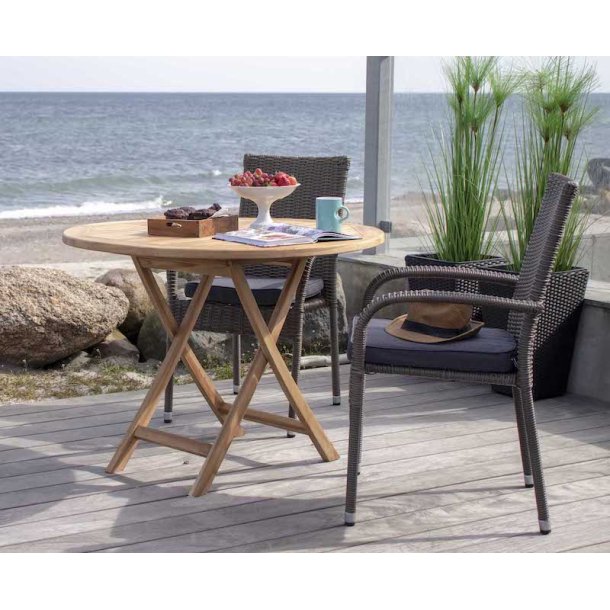  Star rundt klap spisebord 100 cm i teaktr