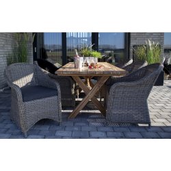 Star spisebord 200 x 90 cm i genbrugsteaktr