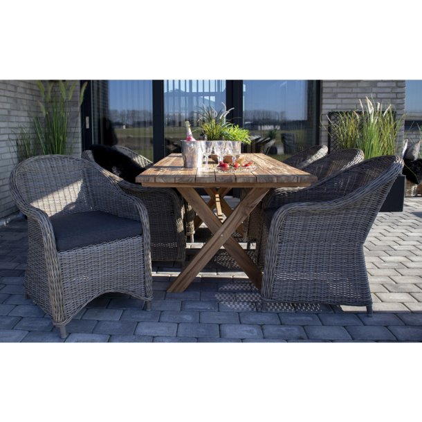 Star spisebord 200 x 90 cm i genbrugsteaktr