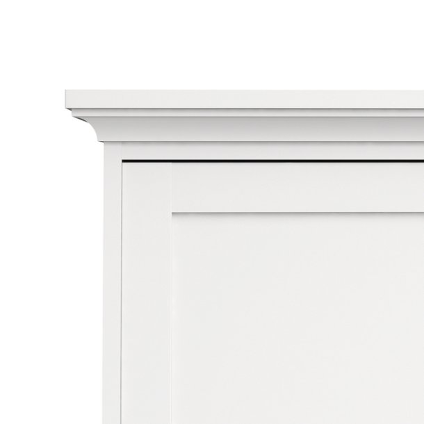 Frisenborg hvidt garderobeskab, 140 cm bredt med 3 dre og inkl 5 hylder