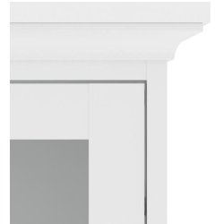 Frisenborg 100 cm bred hvid hngevitrine med 2 glasdre.