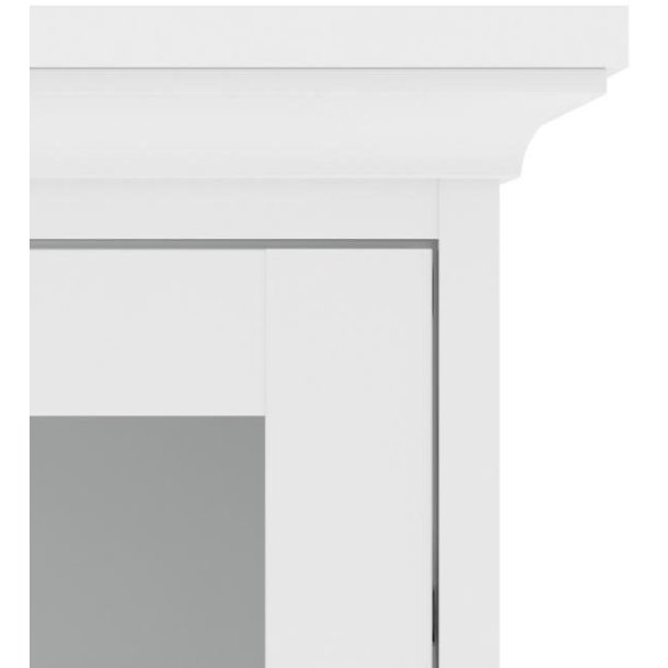 Frisenborg 100 cm bred hvid hngevitrine med 2 glasdre.