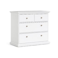 Frisenborg hvid kommode 95 cm bred med 4 skuffer