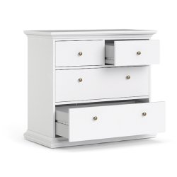 Frisenborg hvid kommode 95 cm bred med 4 skuffer