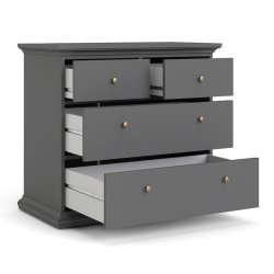 Frisenborg kommode 95 cm bred med 4 skuffer - mat gr