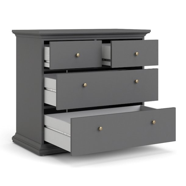 Frisenborg kommode 95 cm bred med 4 skuffer - mat gr