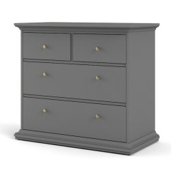 Frisenborg kommode 95 cm bred med 4 skuffer - mat gr