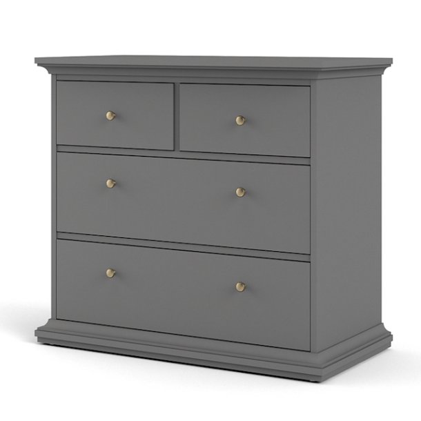 Frisenborg kommode 95 cm bred med 4 skuffer - mat gr