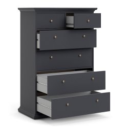 Frisenborg kommode med 6 skuffer 95 cm bred, mat gr