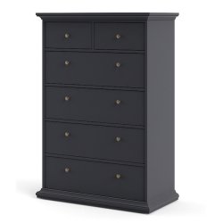 Frisenborg kommode med 6 skuffer 95 cm bred, mat gr