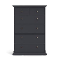 Frisenborg kommode med 6 skuffer 95 cm bred, mat gr