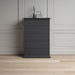 Frisenborg kommode med 6 skuffer 95 cm bred, mat gr