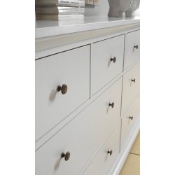  Frisenborg hvid dobbelt kommode med 8 skuffer 180 cm bred 