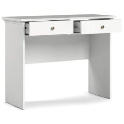 Frisenborg 100 cm bredt hvidt konsolbord med 2 skuffer.