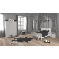 Frisenborg hvidt natbord med 2 skuffer og hylde