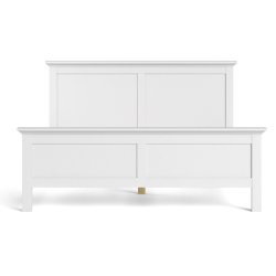 Frisenborg hvid dobbelt seng 180 x 200 cm med hovedgrde