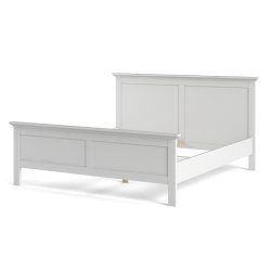 Frisenborg hvid dobbelt seng 180 x 200 cm med hovedgrde