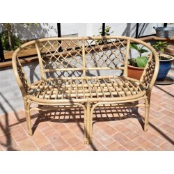 Capri kurvembelst i natur-rattan med sofa, bord og 2 stole 