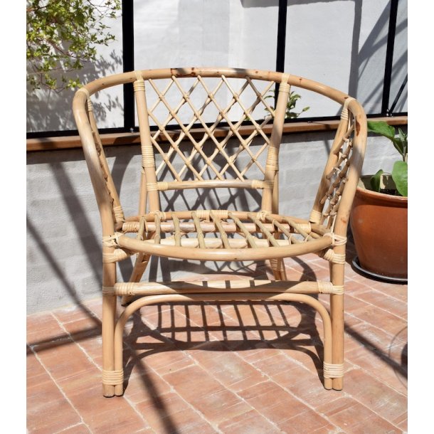 Capri kurvembelst i natur-rattan med sofa, bord og 2 stole 