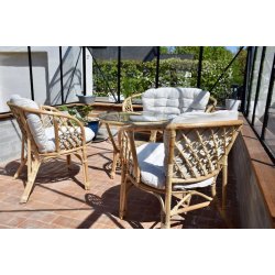 Capri kurvembelst i natur-rattan med sofa, bord og 2 stole 